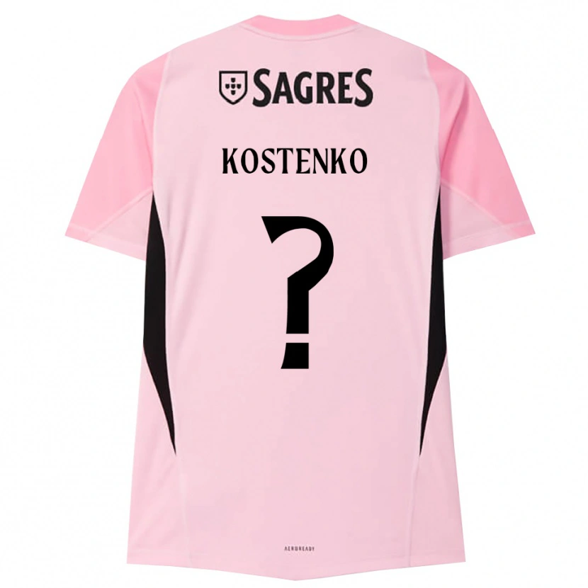 Danxen Kinderen Igor Kostenko #0 Roze Zwart Keepersshirt 2025/26 T-Shirt België