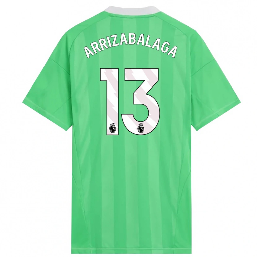 Danxen Kinderen Kepa Arrizabalaga #13 Lichtgroen Wit Keepersshirt 2025/26 T-Shirt België