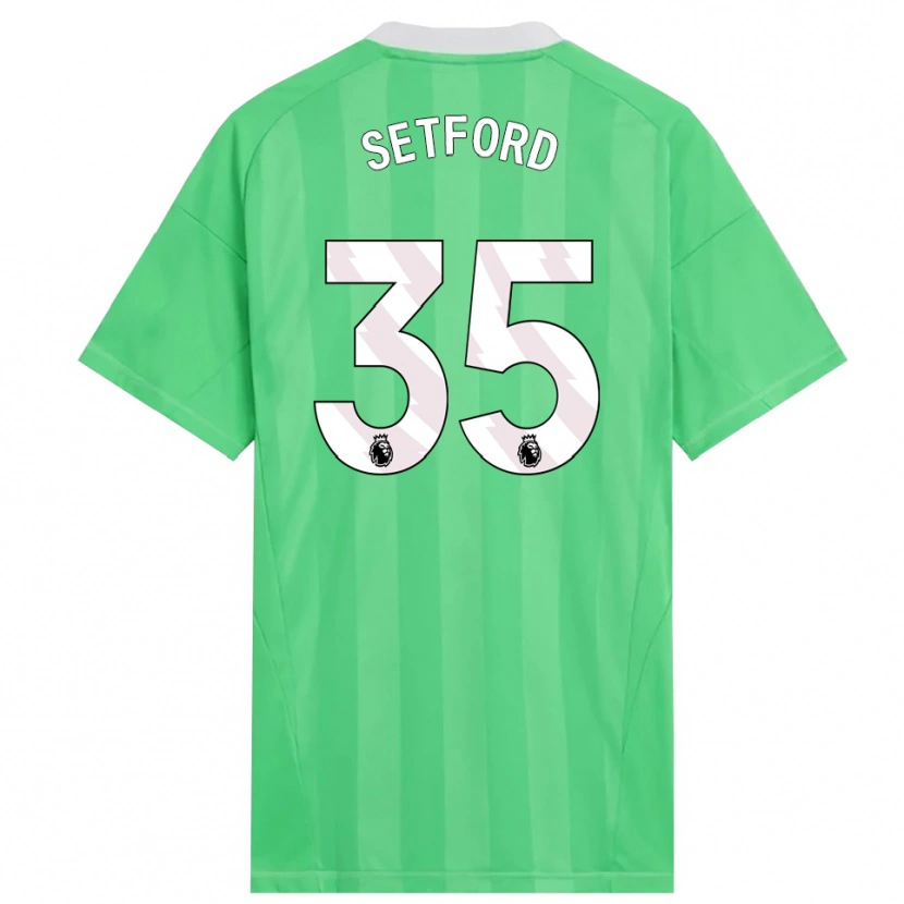 Danxen Kinderen Tommy Setford #35 Lichtgroen Wit Keepersshirt 2025/26 T-Shirt België