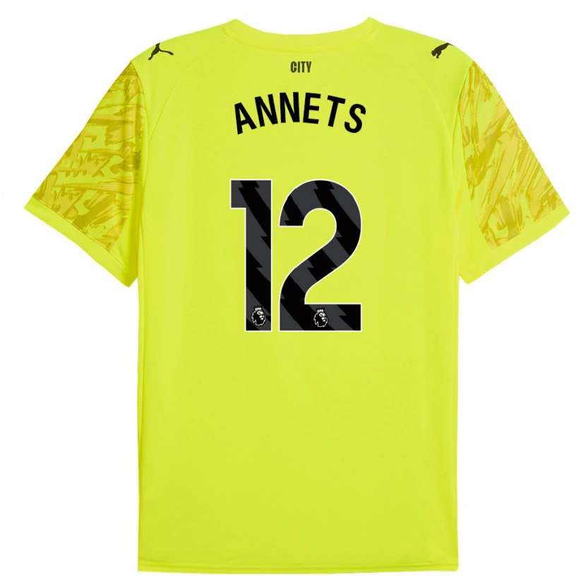 Danxen Kinderen Eve Annets #12 Geel Oranje Zwart Keepersshirt 2025/26 T-Shirt België