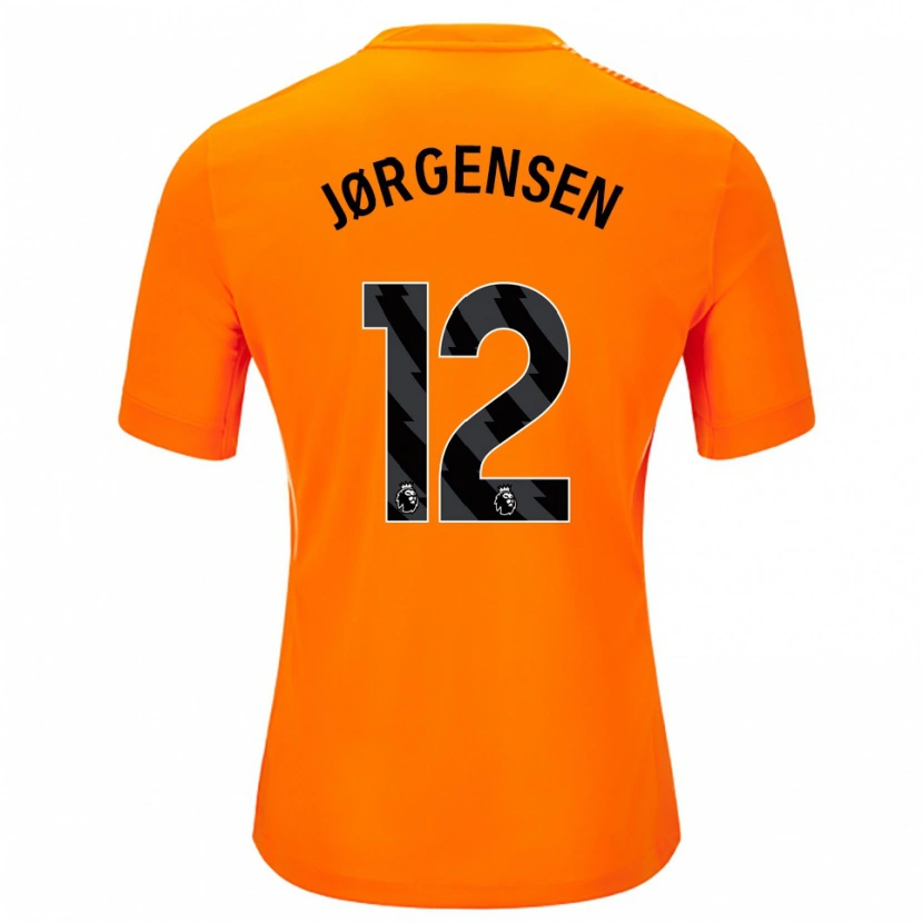 Danxen Kinderen Filip Jørgensen #12 Oranje Zwart Keepersshirt 2025/26 T-Shirt België