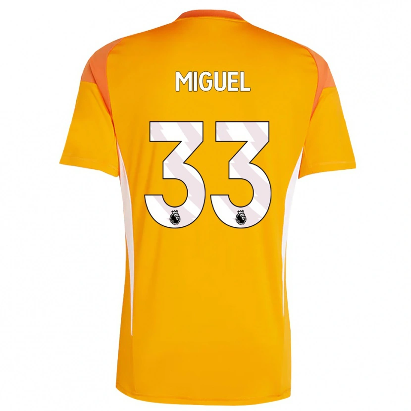 Danxen Kinderen Carlos Miguel #33 Oranje Wit Keepersshirt 2025/26 T-Shirt België