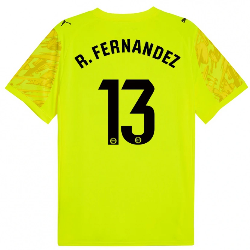 Danxen Kinderen Raúl Fernández #13 Geel Zwart Keepersshirt 2025/26 T-Shirt België