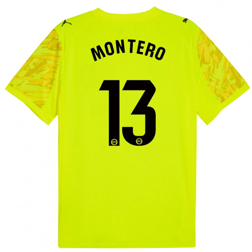 Danxen Kinderen Rubén Montero #13 Geel Zwart Keepersshirt 2025/26 T-Shirt België