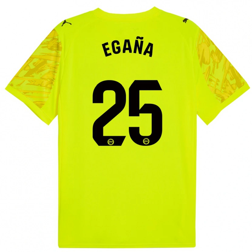 Danxen Kinderen Eider Egaña #25 Geel Zwart Keepersshirt 2025/26 T-Shirt België