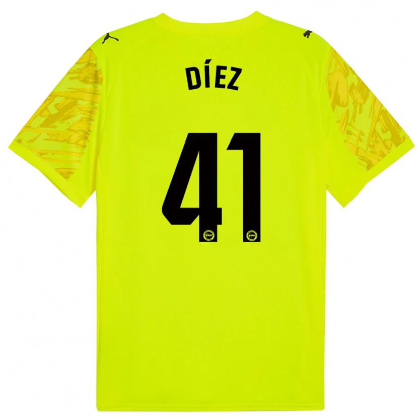 Danxen Kinderen Victor Díez #41 Geel Zwart Keepersshirt 2025/26 T-Shirt België