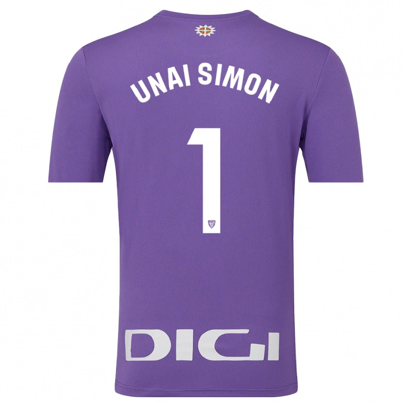 Danxen Kinderen Unai Simón #1 Paars Wit Keepersshirt 2025/26 T-Shirt België