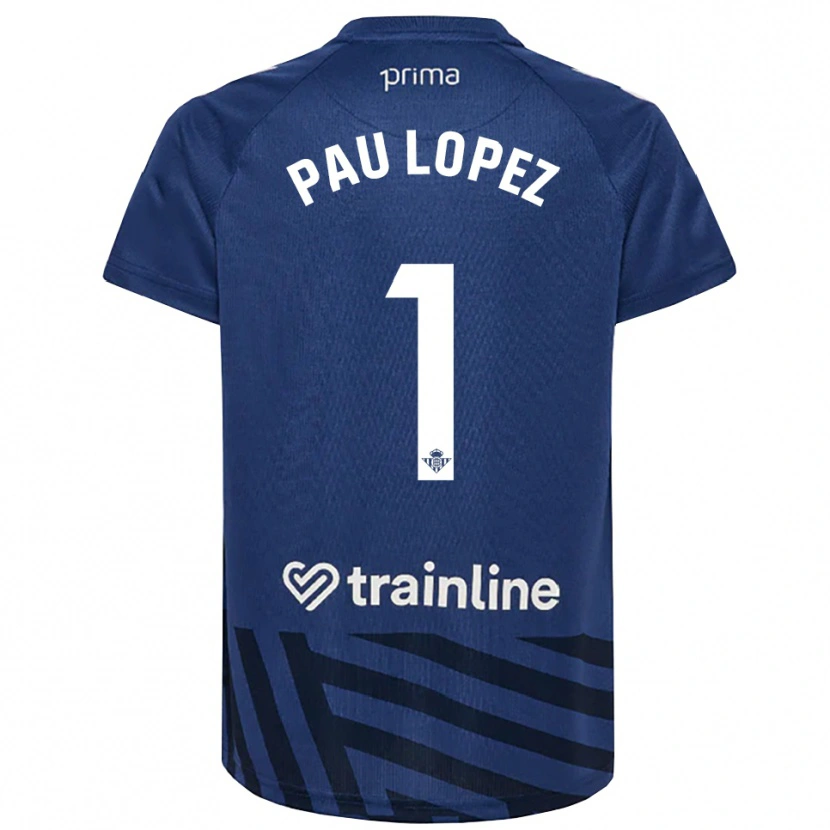 Danxen Kinderen Pau López #1 Koninklijk Blauw Wit Keepersshirt 2025/26 T-Shirt België