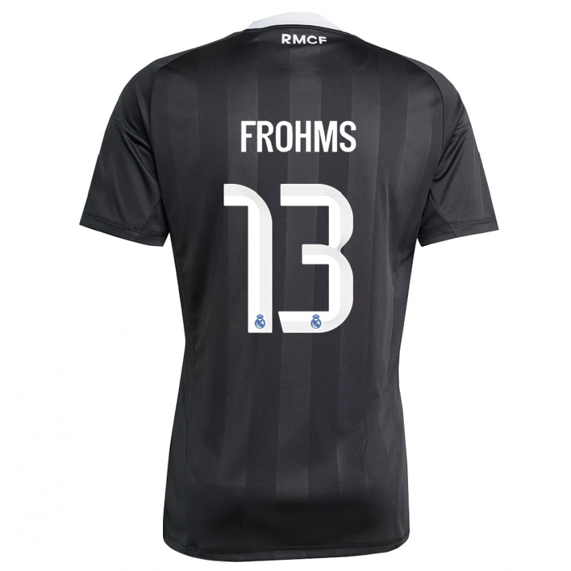 Danxen Kinderen Merle Frohms #13 Zwart Wit Keepersshirt 2025/26 T-Shirt België