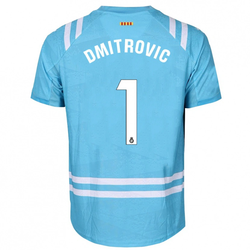 Danxen Kinderen Marko Dmitrovic #1 Lichtblauw Wit Keepersshirt 2025/26 T-Shirt België