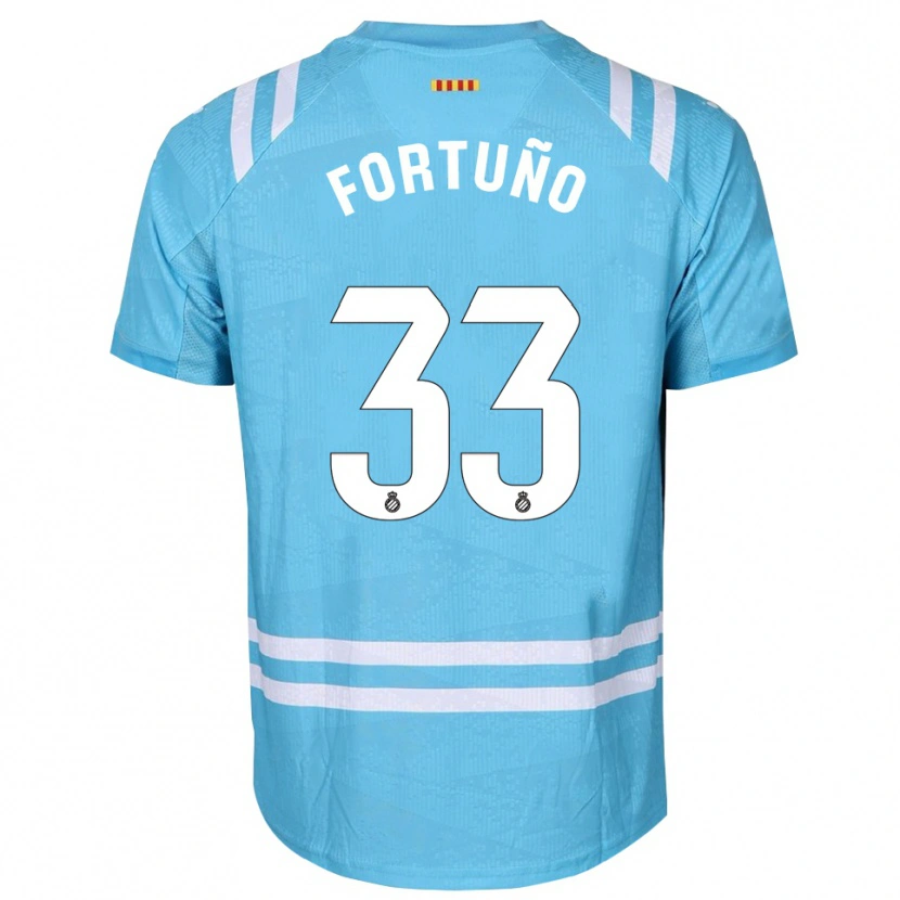 Danxen Kinderen Ángel Fortuño #33 Lichtblauw Wit Keepersshirt 2025/26 T-Shirt België