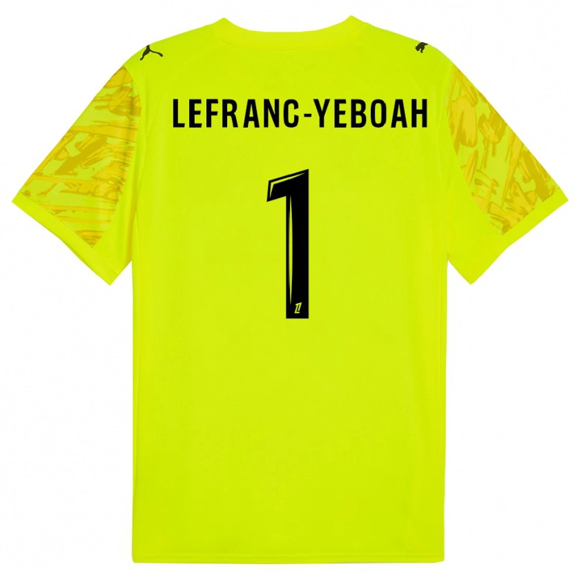 Danxen Kinderen Daïvy Lefranc-Yeboah #1 Fluorescerend Groen Zwart Keepersshirt 2025/26 T-Shirt België