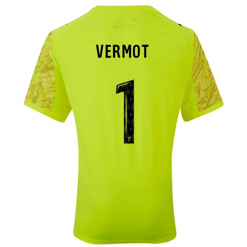 Danxen Kinderen Théo Vermot #1 Fluorescerend Groen Zwart Keepersshirt 2025/26 T-Shirt België