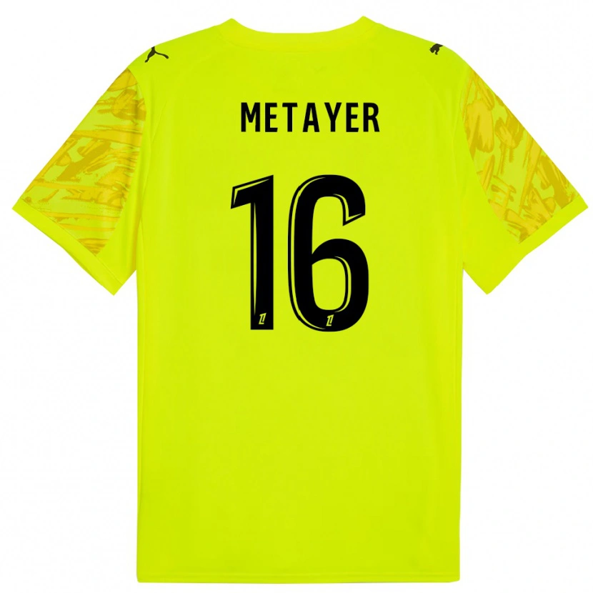 Danxen Kinderen Maxence Metayer #16 Fluorescerend Groen Geel Keepersshirt 2025/26 T-Shirt België