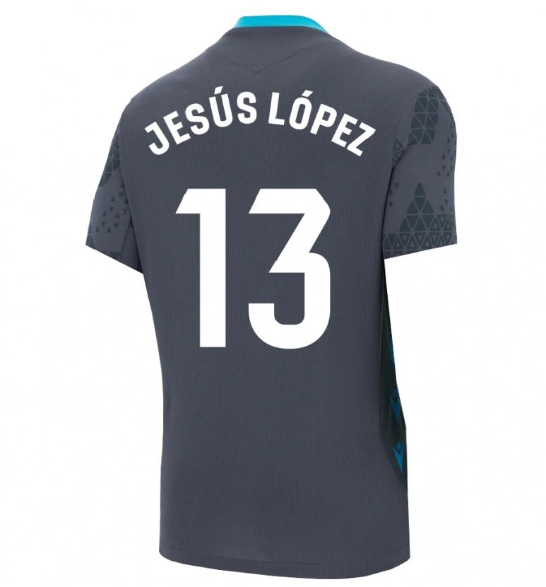 Danxen Kinderen Jesús López #13 Donkergrijs Zwart Keepersshirt 2025/26 T-Shirt België