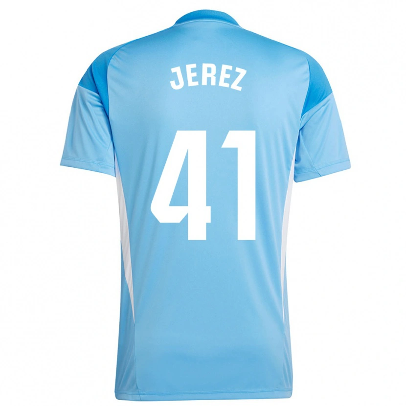 Danxen Kinderen Adrián Jerez #41 Hemelsblauw Wit Keepersshirt 2025/26 T-Shirt België