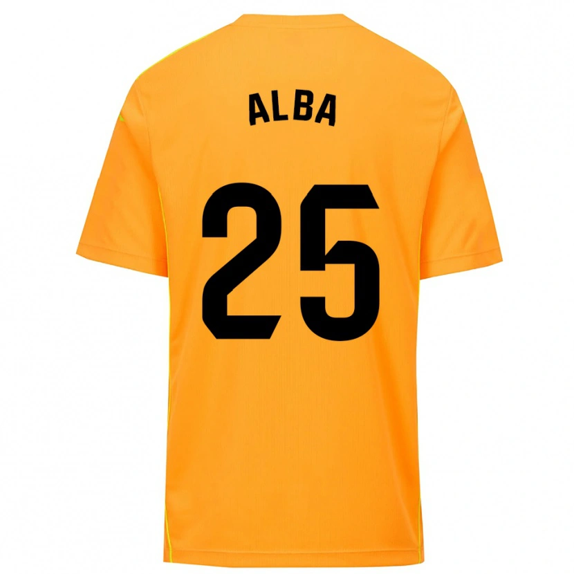 Danxen Kinderen Alba Acebes Rodríguez #25 Oranje Zwart Keepersshirt 2025/26 T-Shirt België