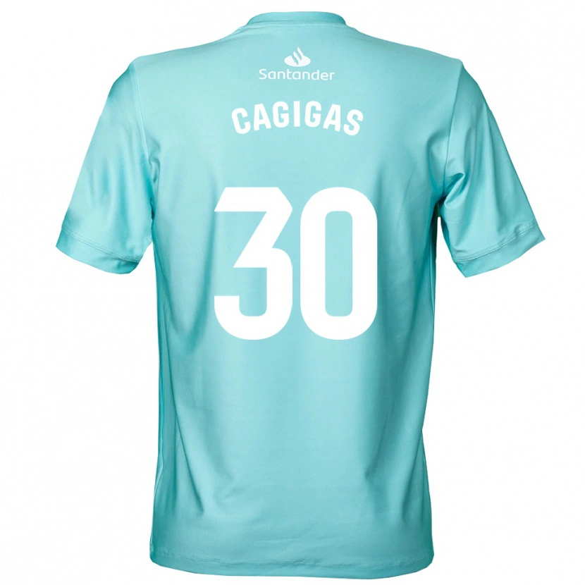 Danxen Kinderen Iván Cagigas #30 Licht Cyaan Wit Keepersshirt 2025/26 T-Shirt België