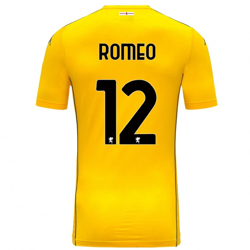 Danxen Kinderen Emanuele Romeo #12 Donker Geel Zwart Keepersshirt 2025/26 T-Shirt België