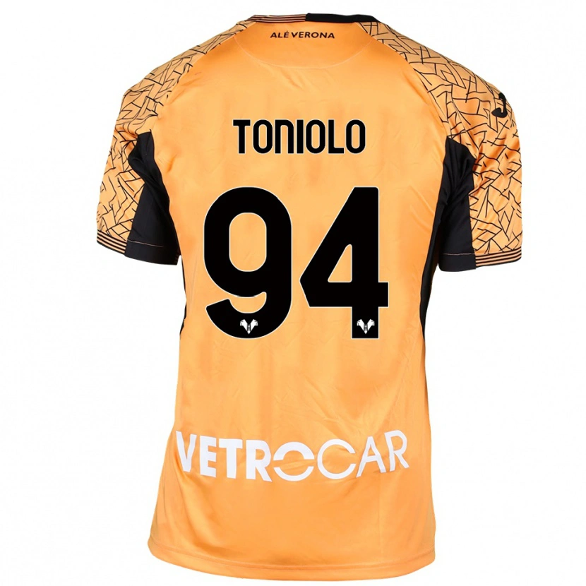 Danxen Kinderen Giacomo Toniolo #94 Oranje Zwart Wit Keepersshirt 2025/26 T-Shirt België