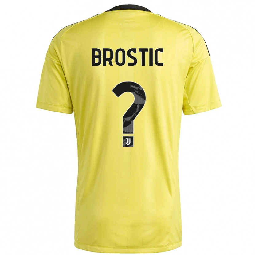 Danxen Kinderen Gabriel Brostic #0 Geel Wit Keepersshirt 2025/26 T-Shirt België