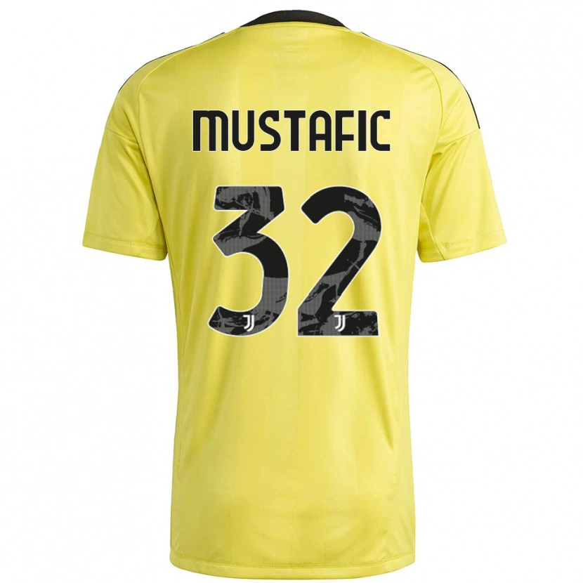 Danxen Kinderen Emma Mustafic #32 Geel Wit Keepersshirt 2025/26 T-Shirt België