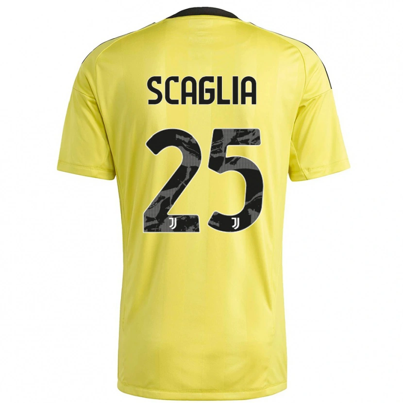 Danxen Kinderen Simone Scaglia #25 Geel Wit Keepersshirt 2025/26 T-Shirt België