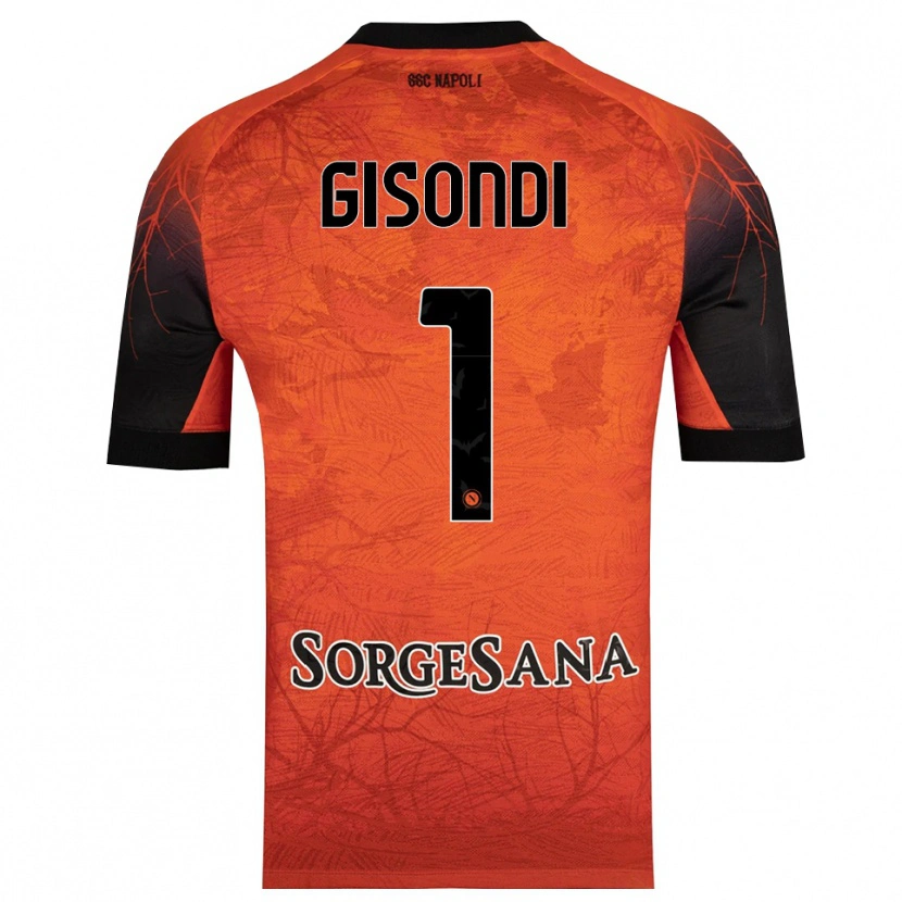 Danxen Kinderen Francesco Gisondi #1 Oranje Rood Zwart Keepersshirt 2025/26 T-Shirt België