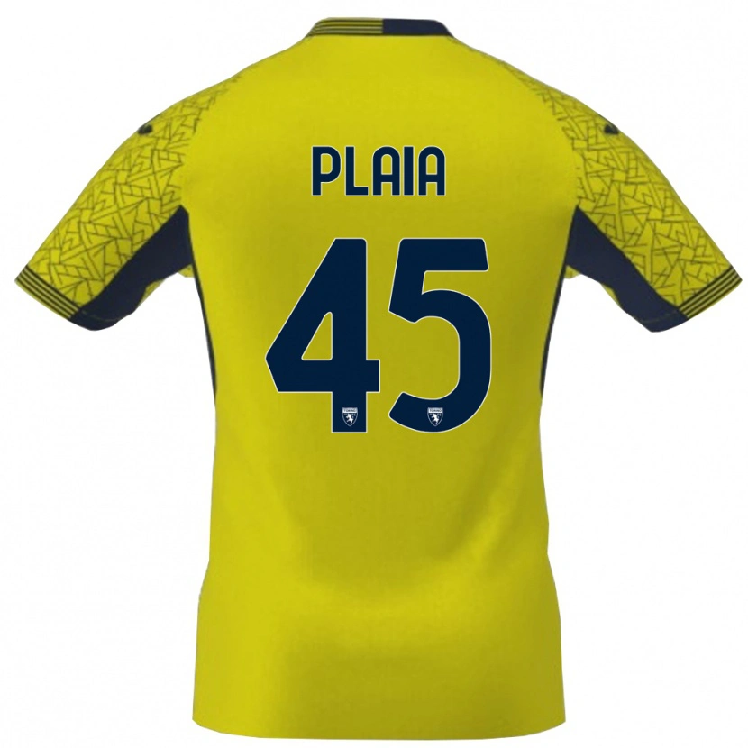Danxen Kinderen Francesco Plaia #45 Geel Zwart Keepersshirt 2025/26 T-Shirt België