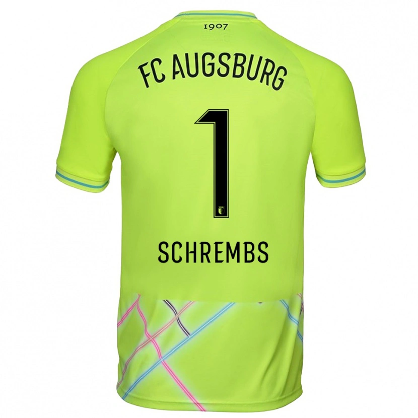 Danxen Kinderen Luis Schrembs #1 Groen Geel Zwart Keepersshirt 2025/26 T-Shirt België
