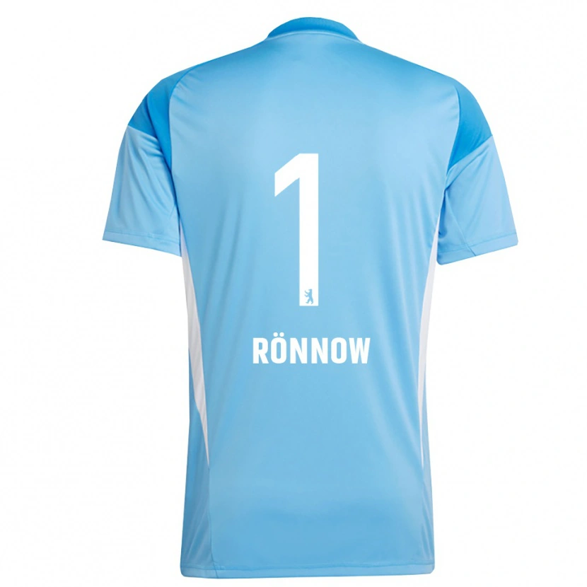 Danxen Kinderen Frederik Rönnow #1 Blauw Zwart Keepersshirt 2025/26 T-Shirt België
