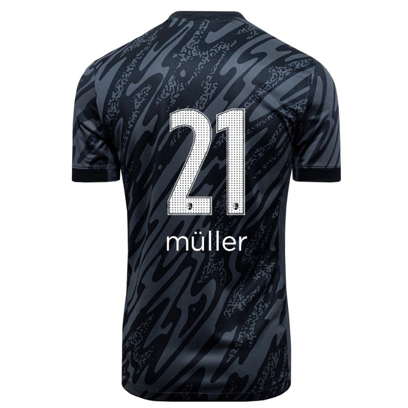Danxen Kinderen Florian Müller #21 Zwart Wit Keepersshirt 2025/26 T-Shirt België