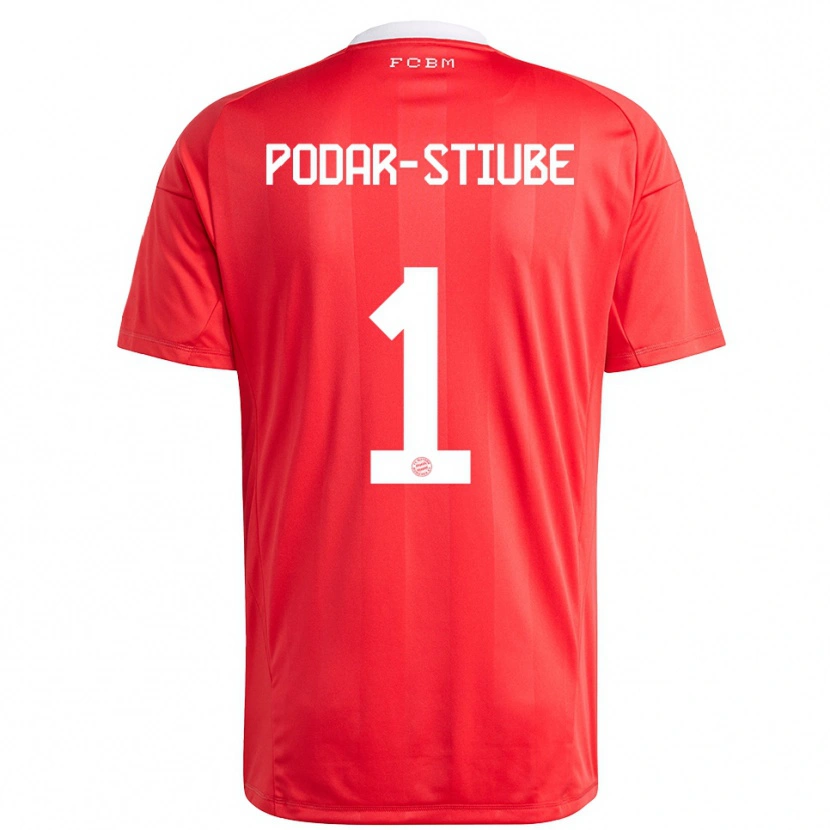 Danxen Kinderen David Podar-Stiube #1 Rood Wit Keepersshirt 2025/26 T-Shirt België