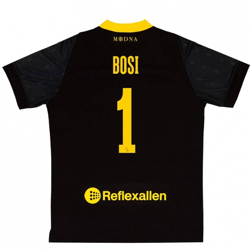 Danxen Kinderen Matteo Bosi #1 Zwart Geel Keepersshirt 2025/26 T-Shirt België