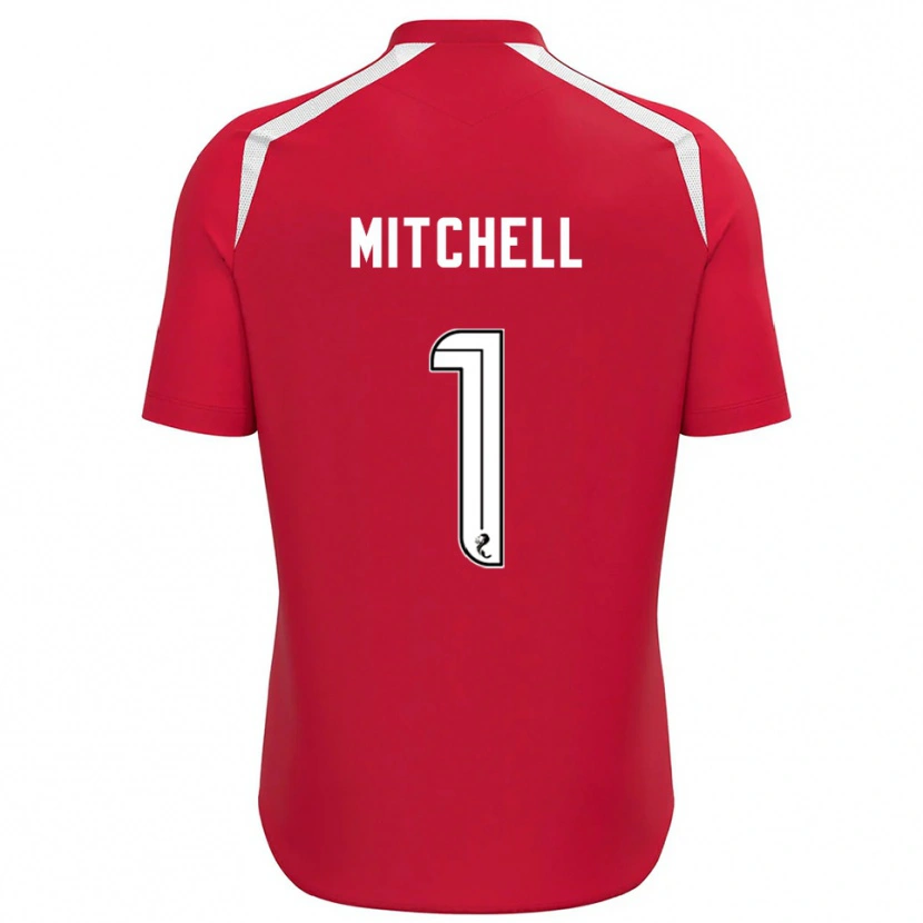 Danxen Heren Ellie Mitchell #1 Rood Wit Keepersshirt 2025/26 T-Shirt België