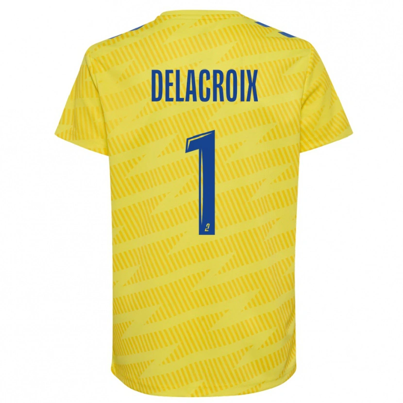 Danxen Heren Noa Delacroix #1 Geel Blauw Keepersshirt 2025/26 T-Shirt België