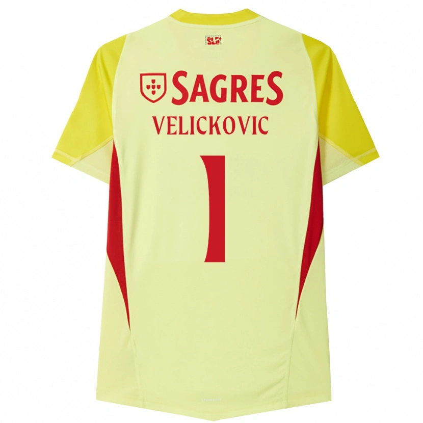 Danxen Heren Luka Veličković #1 Geel Rood Keepersshirt 2025/26 T-Shirt België