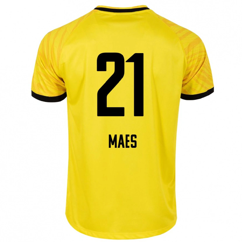 Danxen Heren Noa Maes #21 Geel Zwart Keepersshirt 2025/26 T-Shirt België