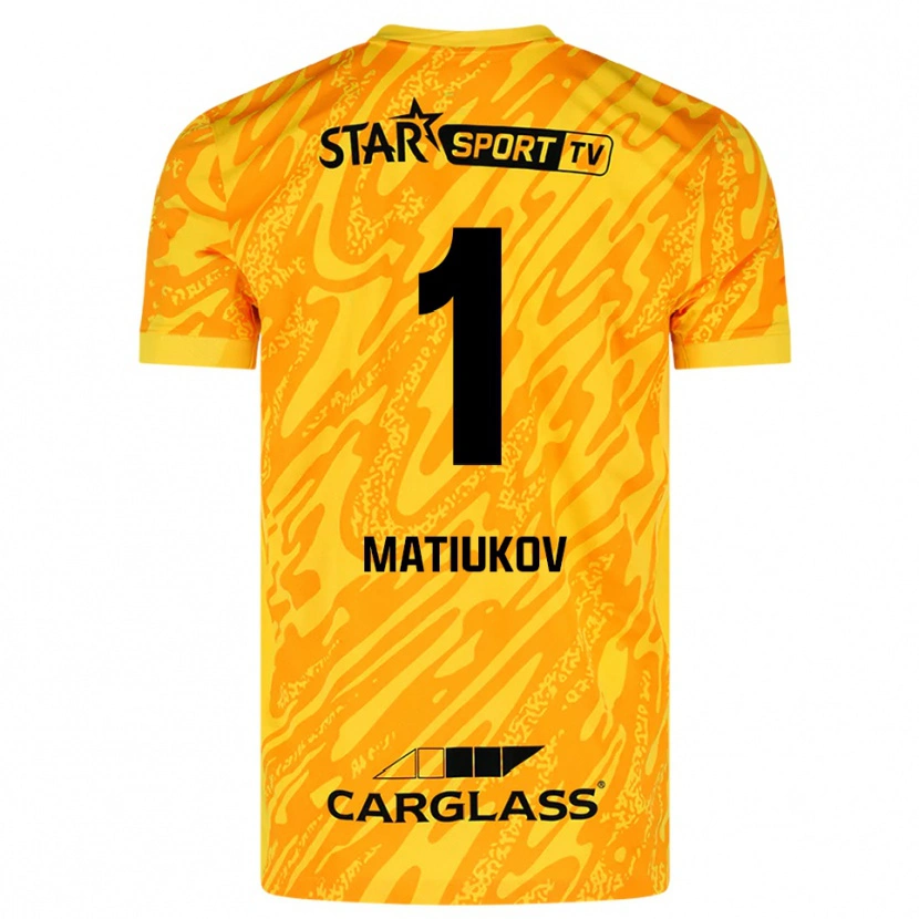 Danxen Heren Platon Matiukov #1 Oranje Geel Zwart Keepersshirt 2025/26 T-Shirt België