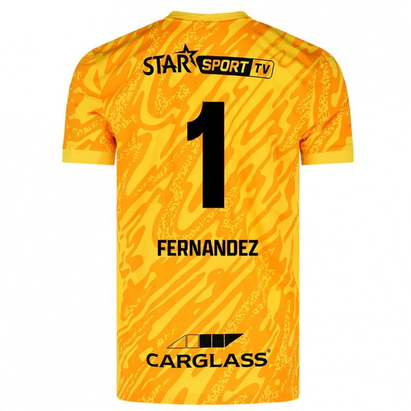 Danxen Heren Elias Gonzalez Fernandez #1 Oranje Geel Zwart Keepersshirt 2025/26 T-Shirt België