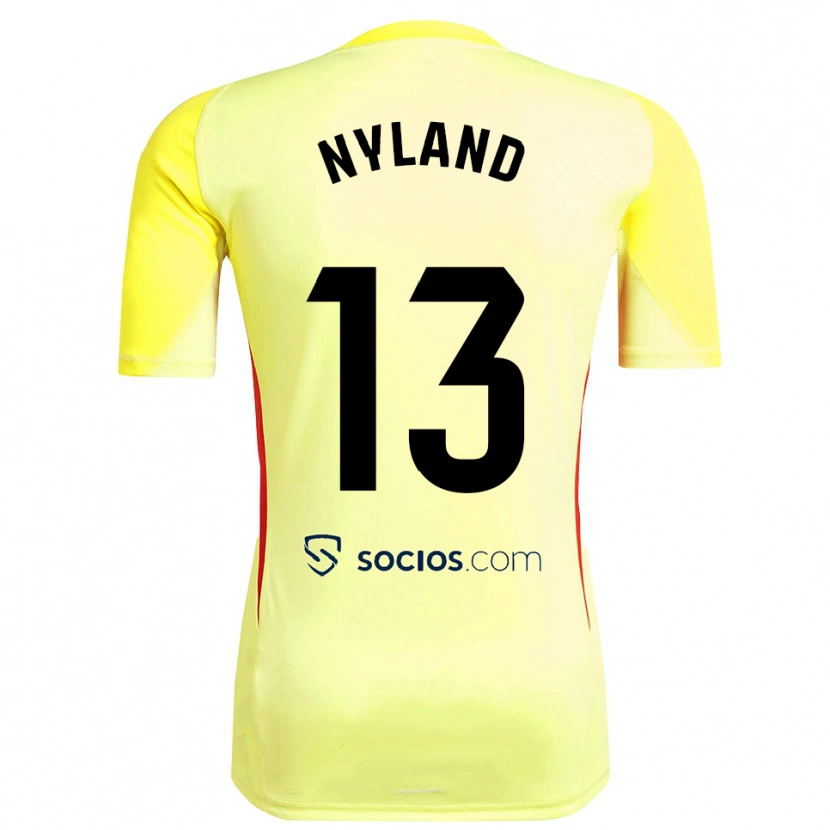 Danxen Heren Ørjan Nyland #13 Geel Rood Zwart Keepersshirt 2025/26 T-Shirt België
