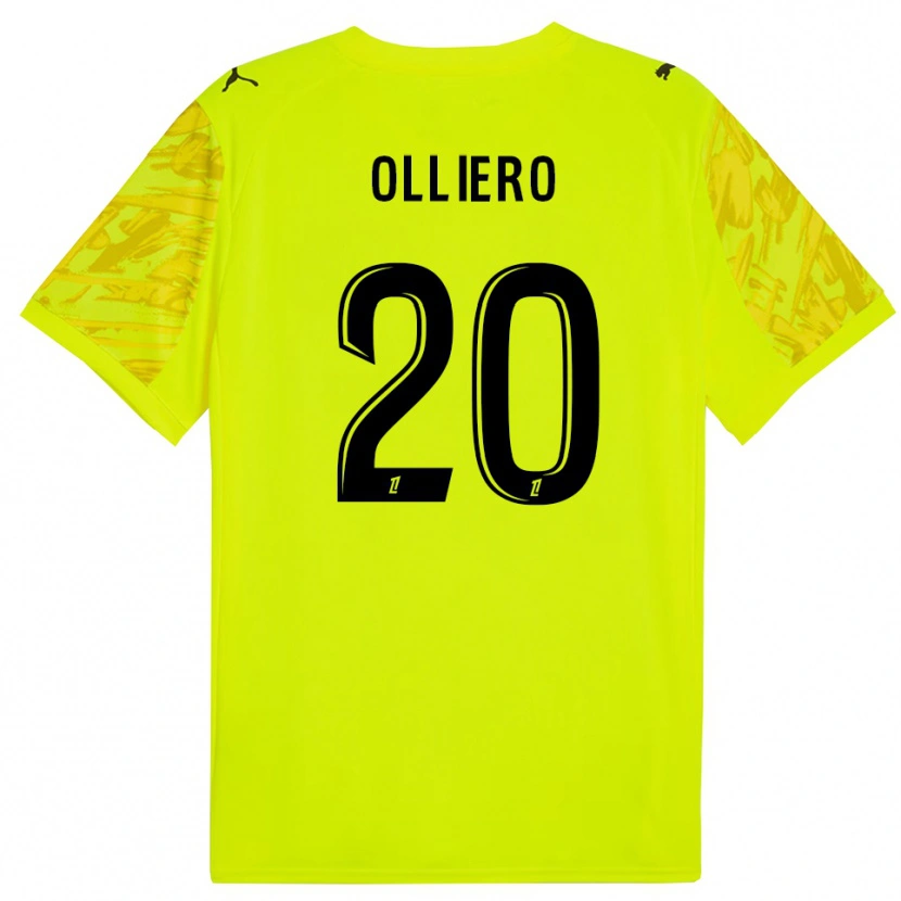 Danxen Heren Alexandre Olliero #20 Fluorescerend Groen Geel Keepersshirt 2025/26 T-Shirt België