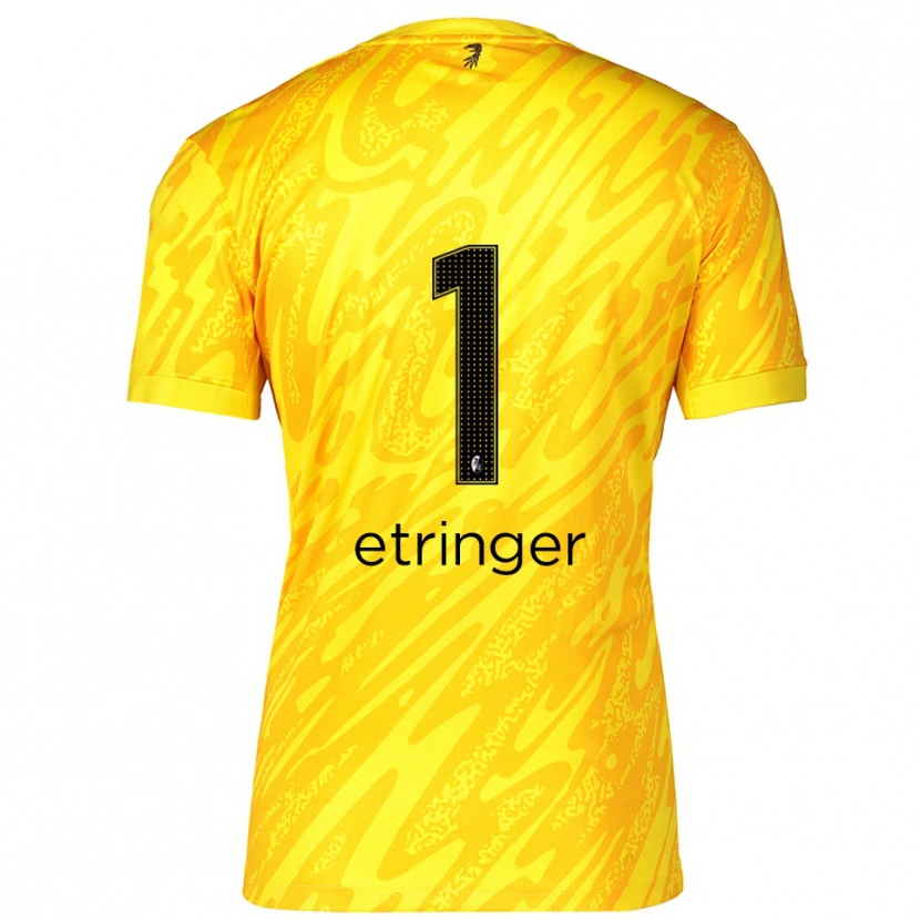 Danxen Heren Elias Etringer #1 Geel Zwart Keepersshirt 2025/26 T-Shirt België
