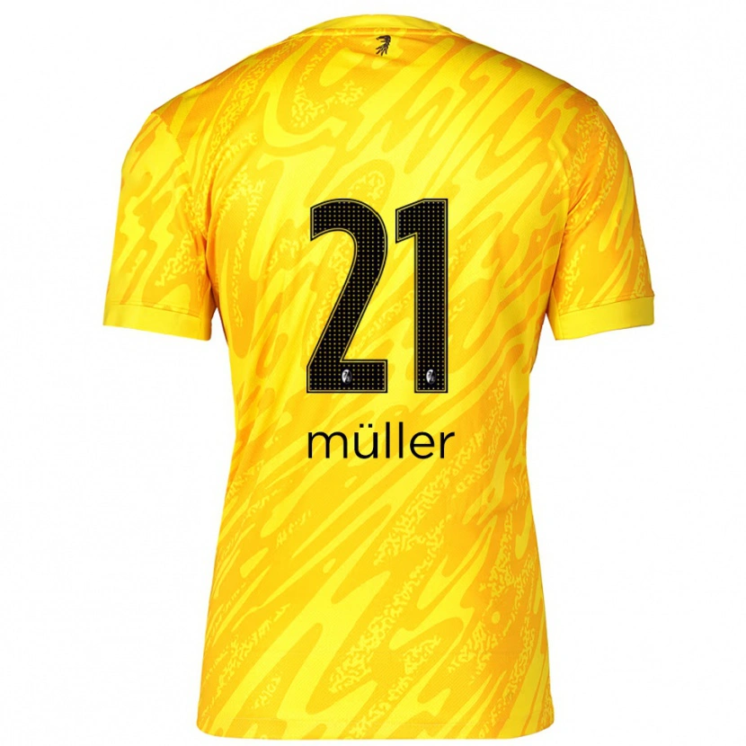 Danxen Heren Florian Müller #21 Geel Zwart Keepersshirt 2025/26 T-Shirt België