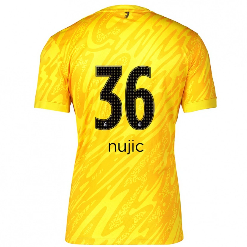 Danxen Heren Luka Nujic #36 Geel Zwart Keepersshirt 2025/26 T-Shirt België