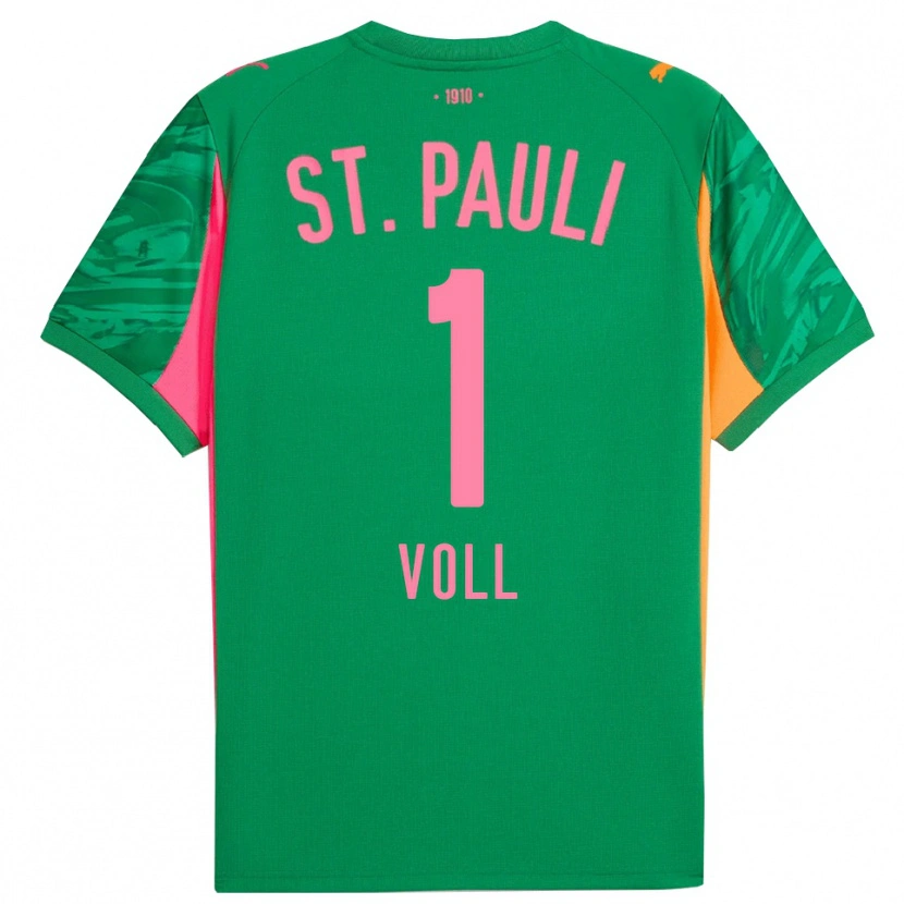 Danxen Heren Ben Voll #1 Groen Oranje Roze Keepersshirt 2025/26 T-Shirt België