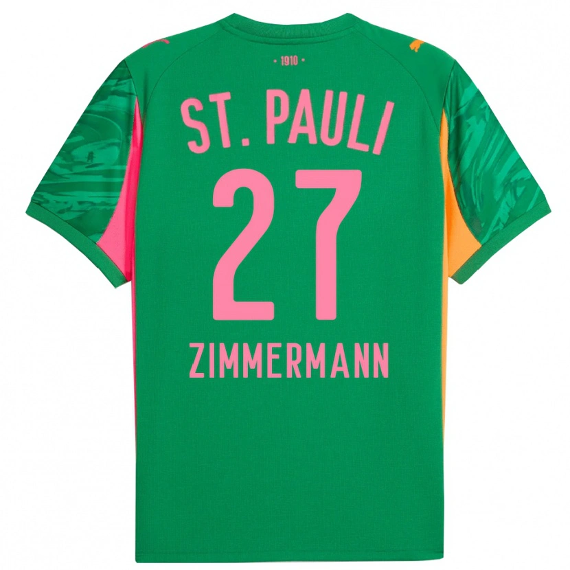 Danxen Heren Tara Zimmermann #27 Groen Oranje Roze Keepersshirt 2025/26 T-Shirt België