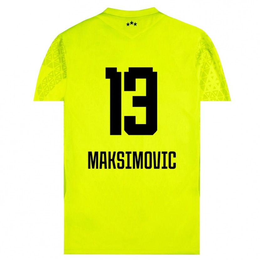 Danxen Heren Filip Maksimovic #13 Geel Groen Zwart Keepersshirt 2025/26 T-Shirt België