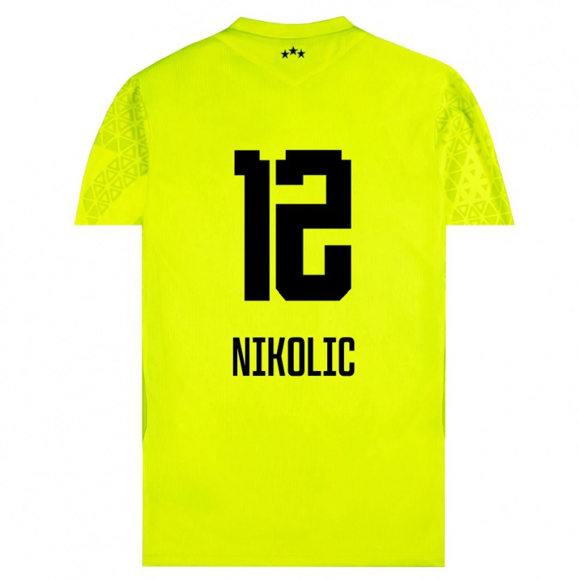 Danxen Heren Uros Nikolic #12 Geel Groen Zwart Keepersshirt 2025/26 T-Shirt België