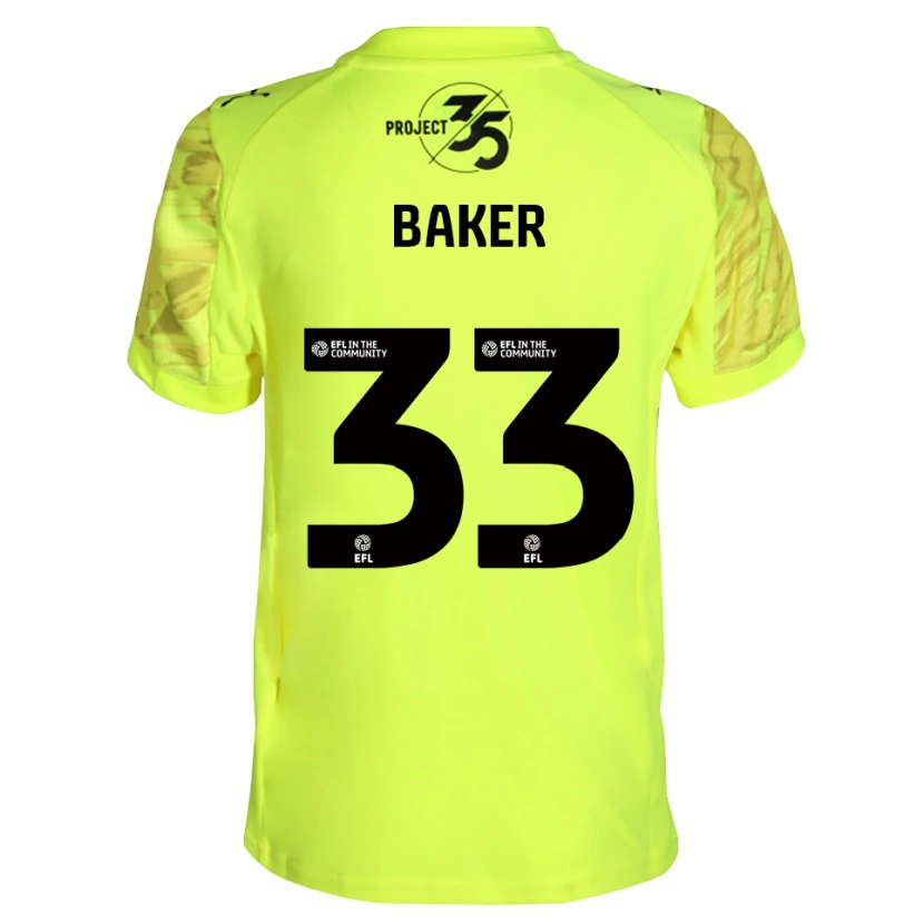 Danxen Heren Zak Baker #33 Fluorescerend Groen Zwart Keepersshirt 2025/26 T-Shirt België